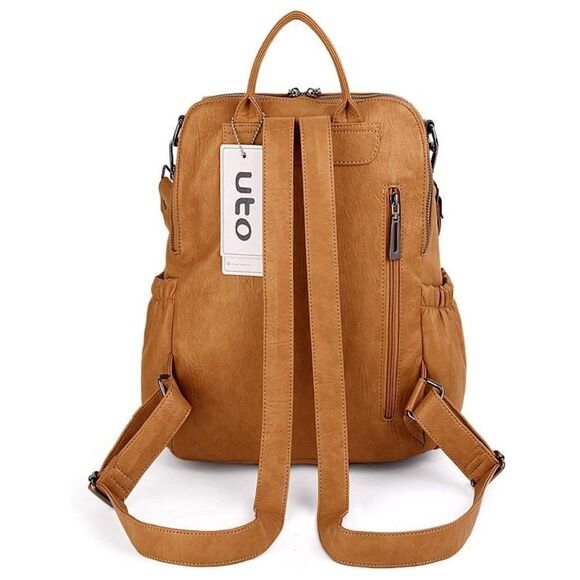 LMI Fashion Leather backpack- 4 Ochre